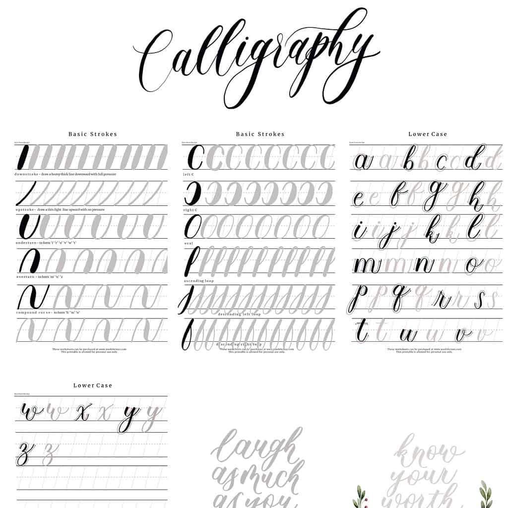 Modern Calligraphy Practice Sheets Printable Free FREE Printable A Z Modern Calligraphy Practice Sheets Printable Free FREE Printable A Z