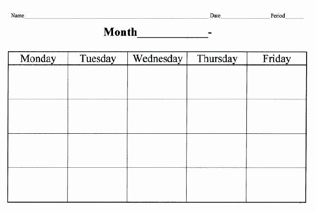 Monday Through Friday Schedule Template Best Of Blank Printable Monday Through Friday Schedule Template Best Of Blank Printable