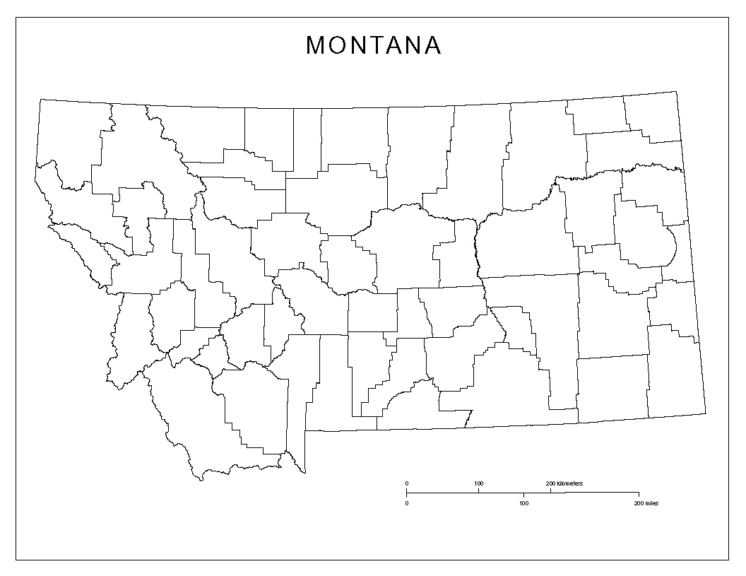 Montana Blank Map