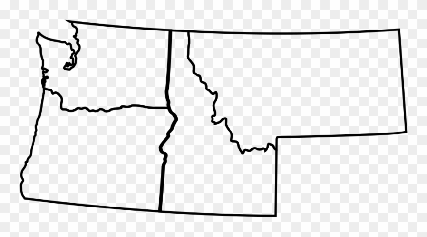 Montana Idaho Washington And Oregon Line Art Clipart 3607240 