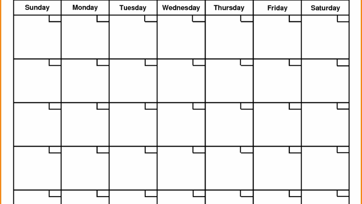 Month At A Glance Blank Calendar Template Example Calendar Printable