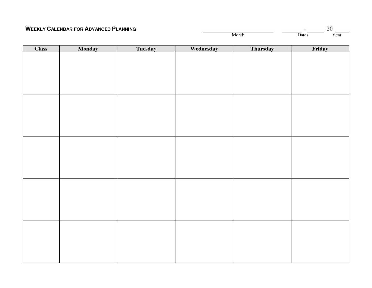 Month At A Glance Blank Calendar Printable