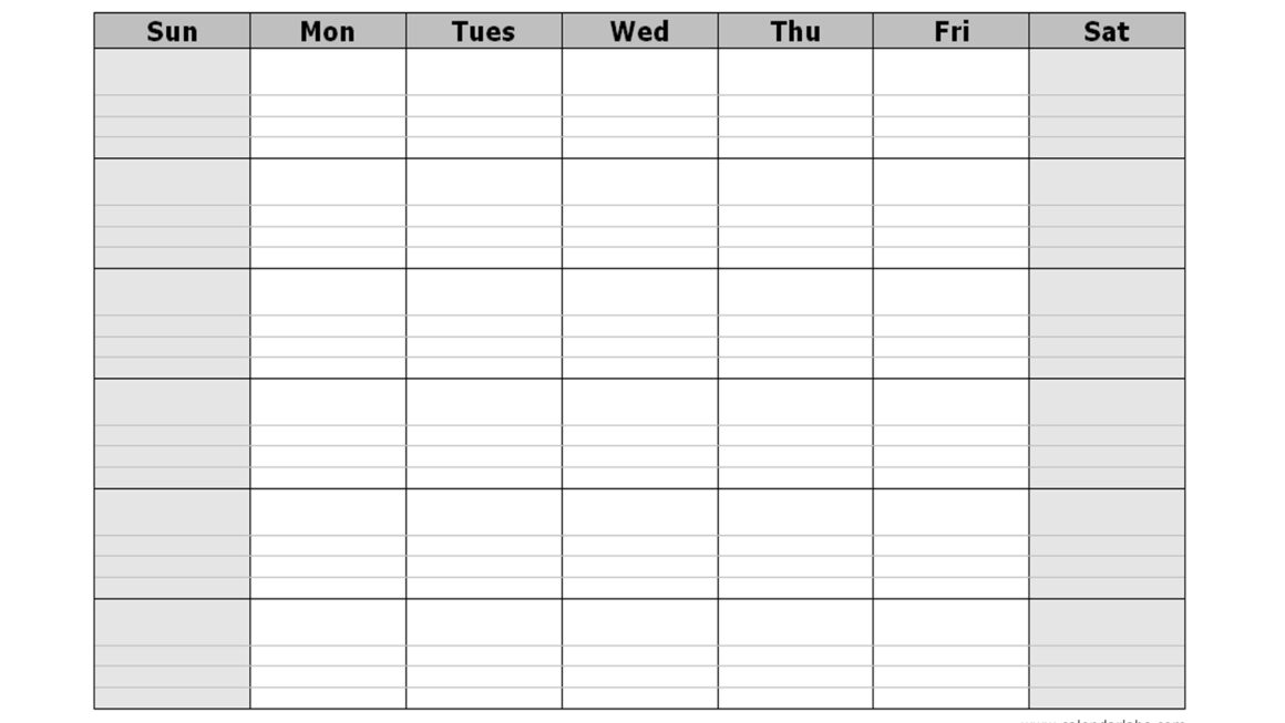 Monthly Blank Calendar Free Printable Templates