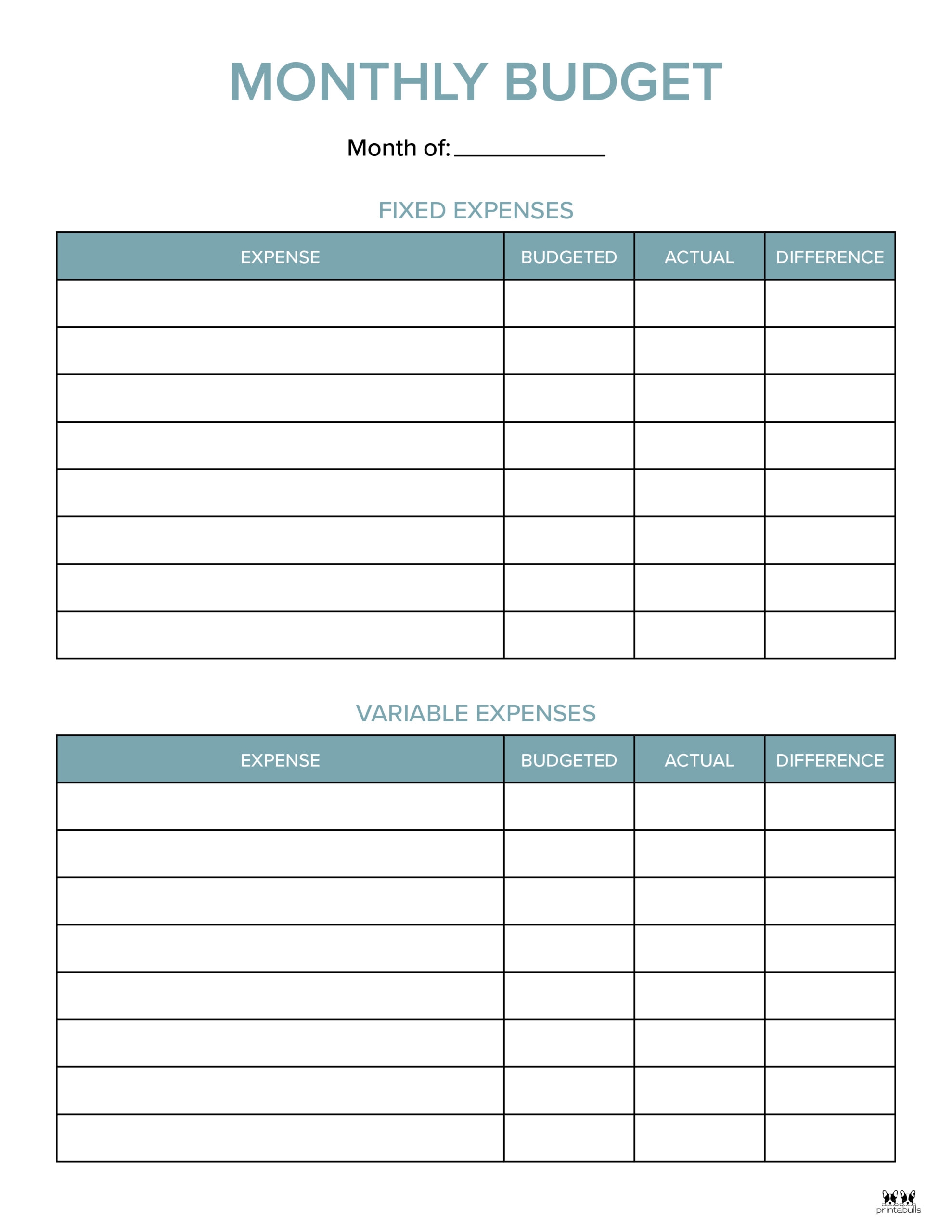 Printable Happy Planner Blank Monthly Budget Printable Happy Planner Blank Monthly Budget