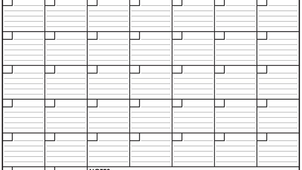 Monthly Calendar With Lines Printable Printable And Enjoyable Learning