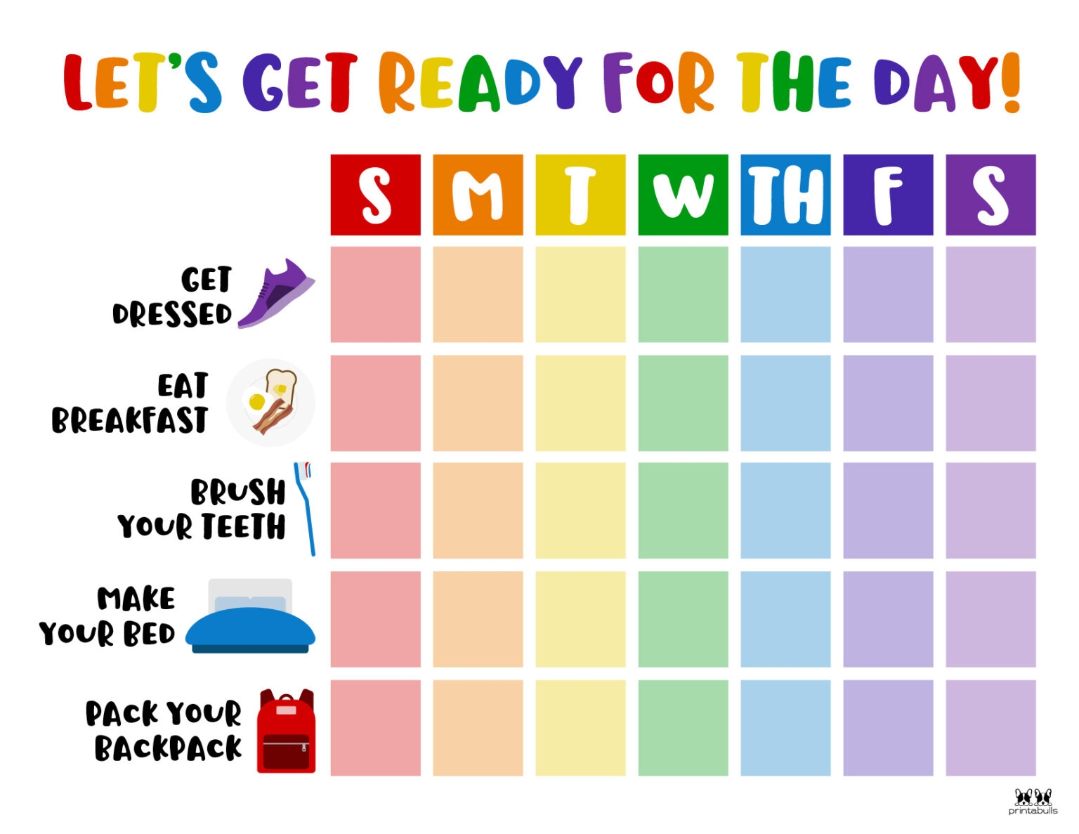 Morning Routine Charts 15 Free Printables PrintaBulk