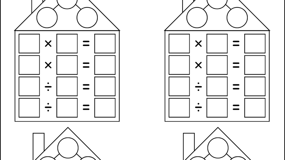 Multiplication And Division Blank Fact Families Houses Worksheets For