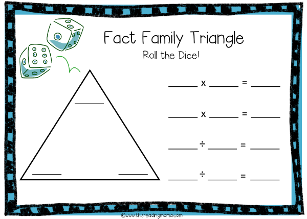 Blank Multiplication Fact Families Free Printable
