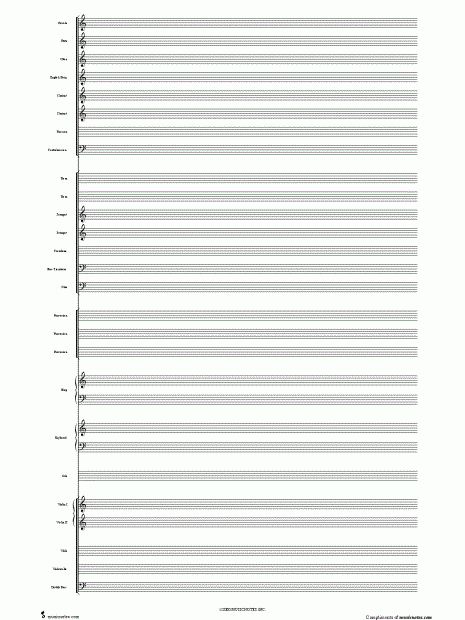 Musicnotes quot Manuscript Paper For Full Orchestra 11 quot X 17 quot Free 