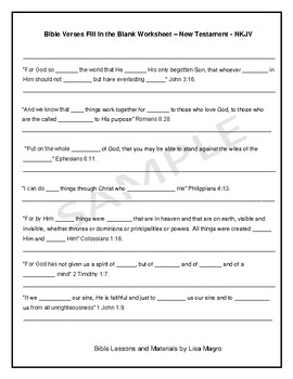 N T Fill In The Blank Bible Verses Worksheet NKJV Print Complete N T Fill In The Blank Bible Verses Worksheet NKJV Print Complete