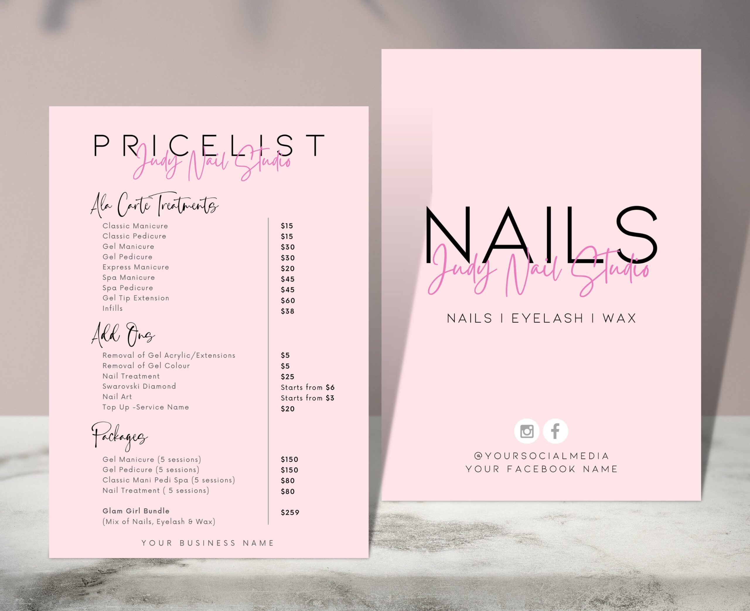 Nail Price List Template Nail Price List Template