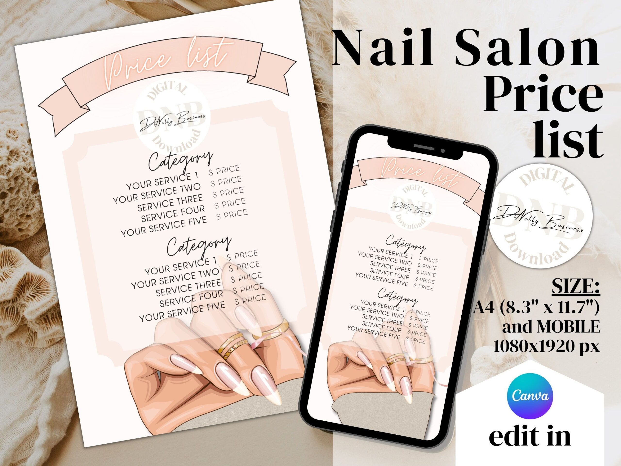 Nail Salon Price List Editable Price List Template For Small Business Nail Salon Price List Editable Price List Template For Small Business