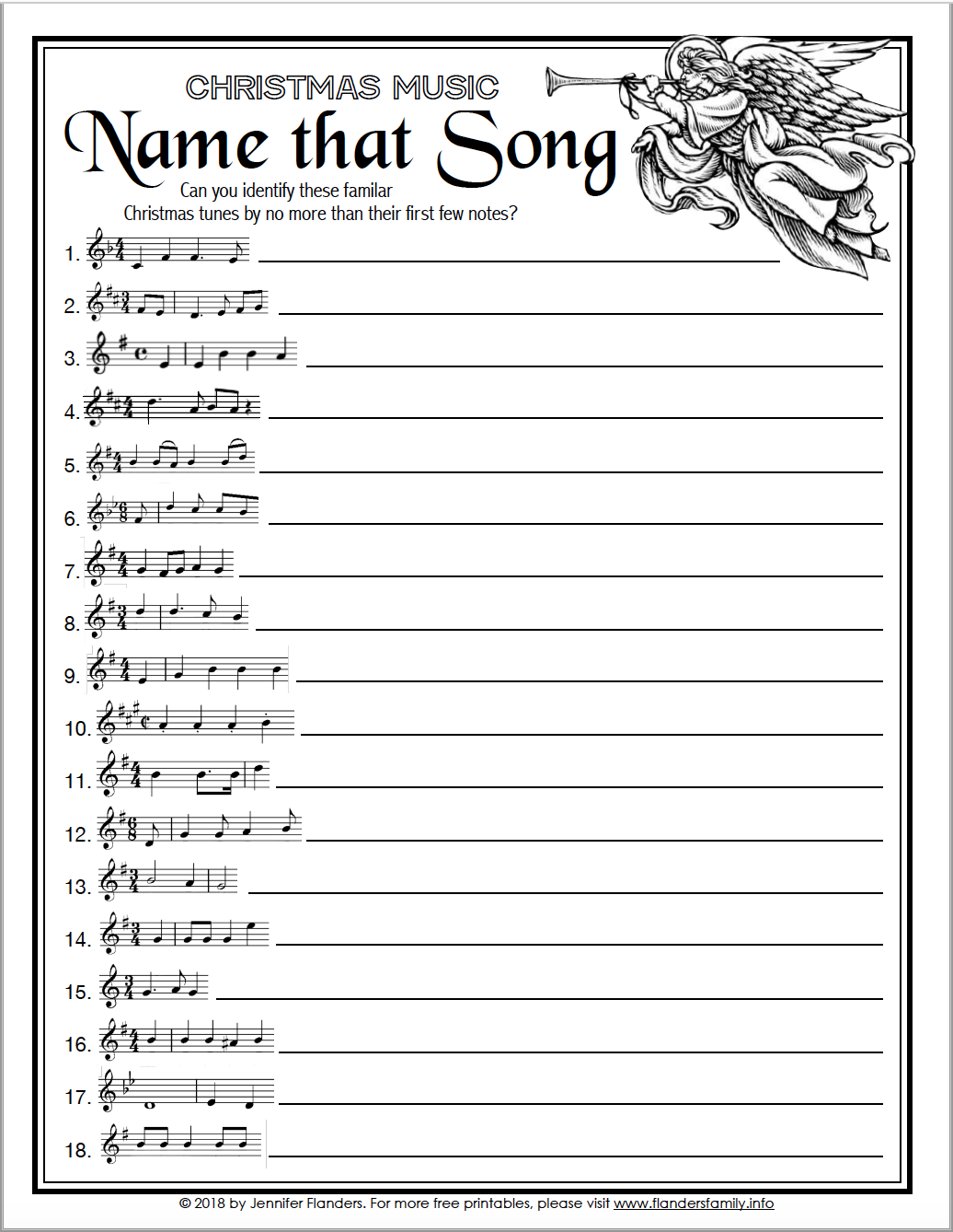 Name That Song Fill In The Blank Free Printable Christmas Game 