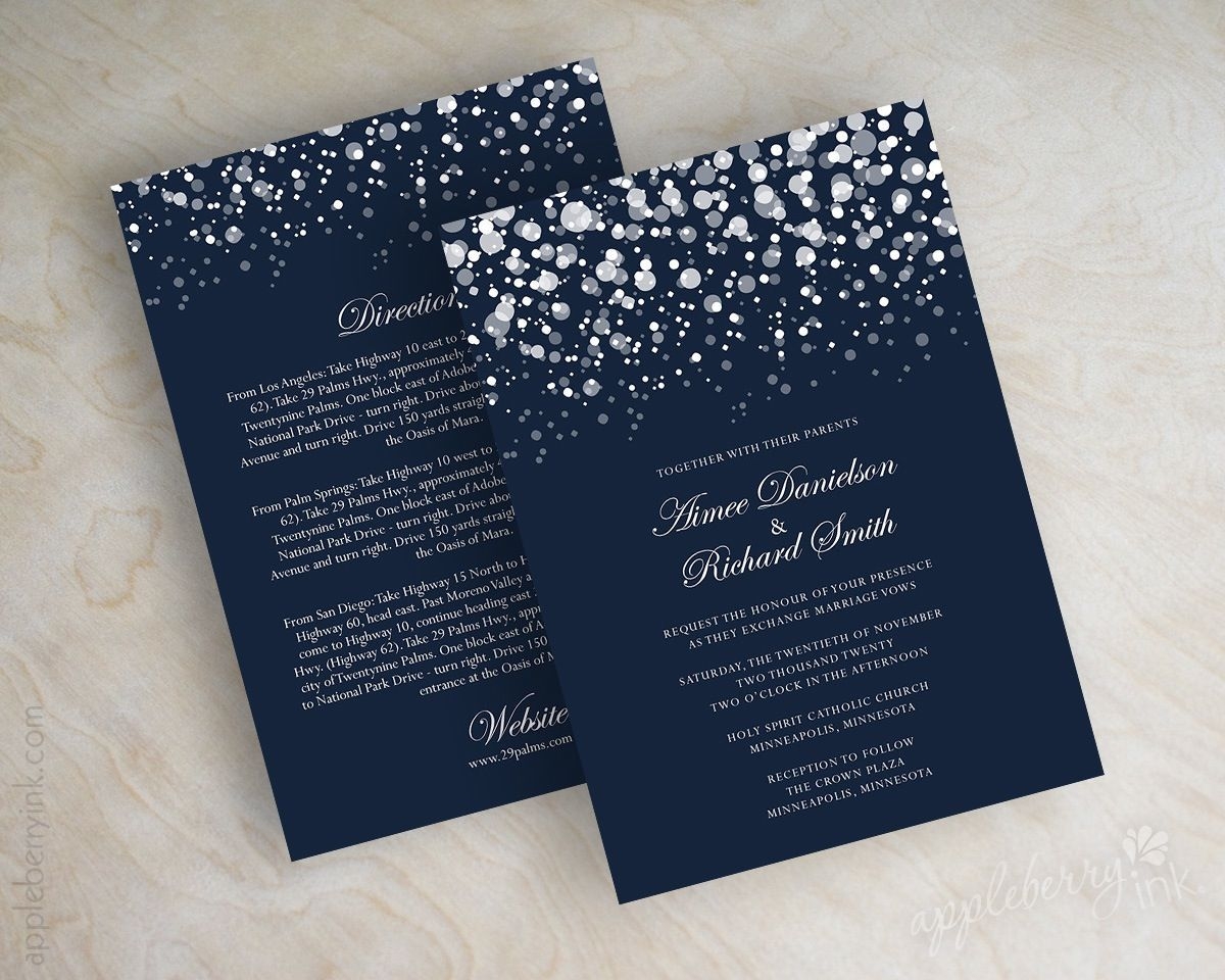 Navy Blue Polka Dot Wedding Invitations Shown In Navy Blue And Gray Navy Blue Polka Dot Wedding Invitations Shown In Navy Blue And Gray