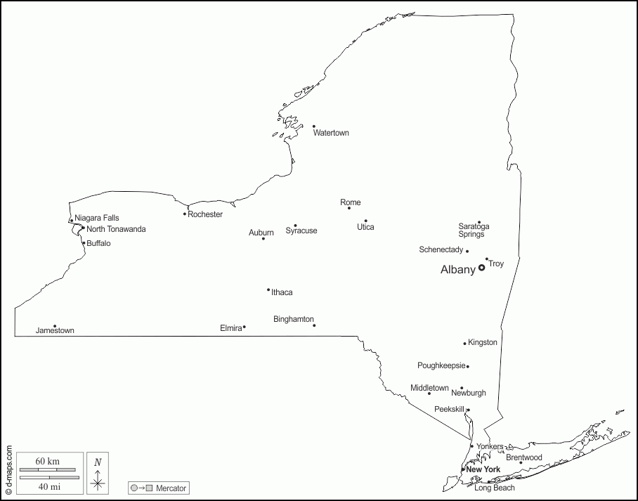 Printable Blank Map Of New York State Printable Blank Map Of New York State