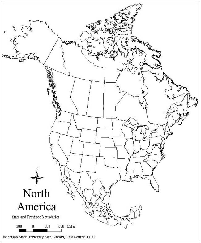 Free Printable Blank North America Map Free Printable Blank North America Map