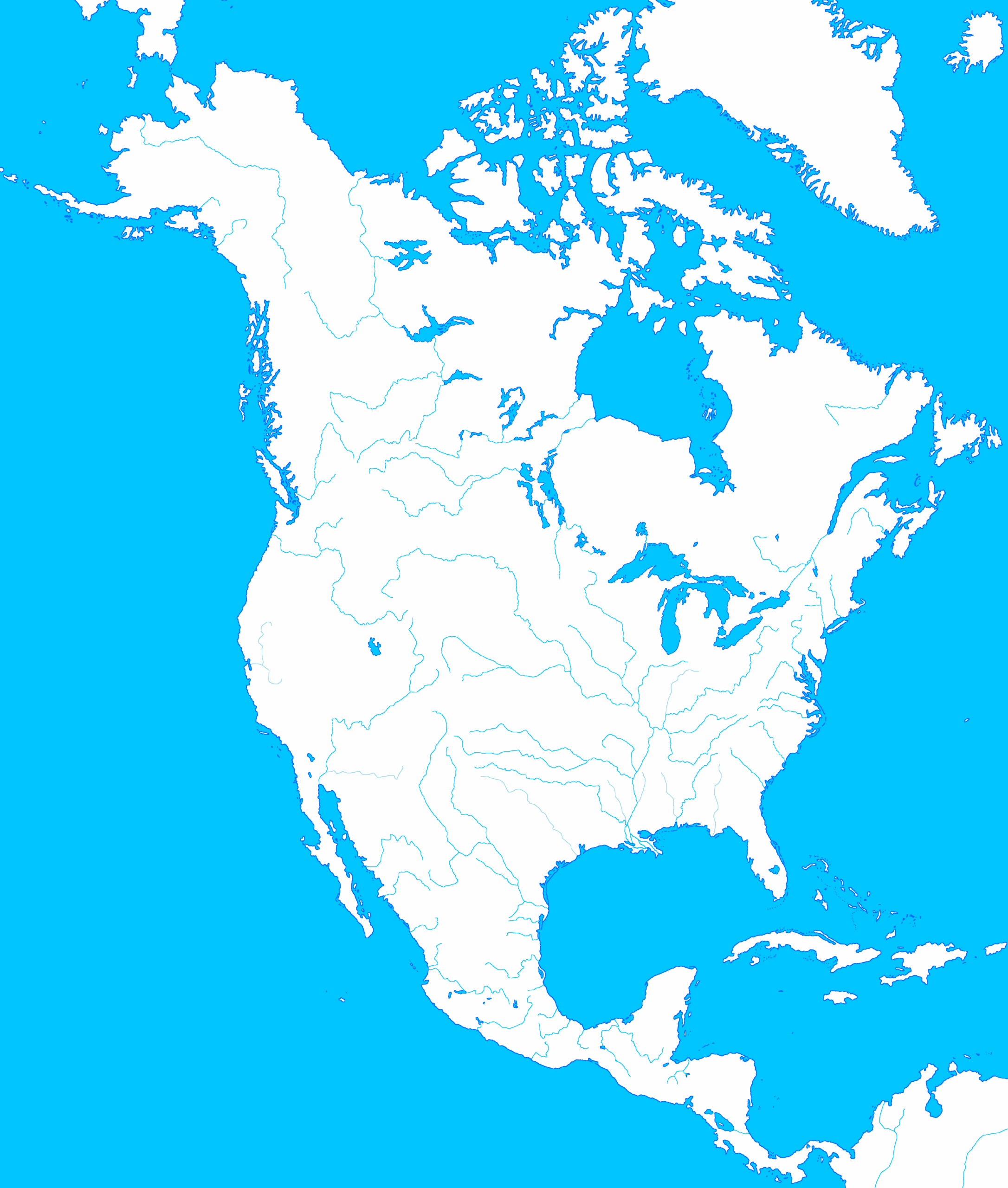 North America States Map Blank