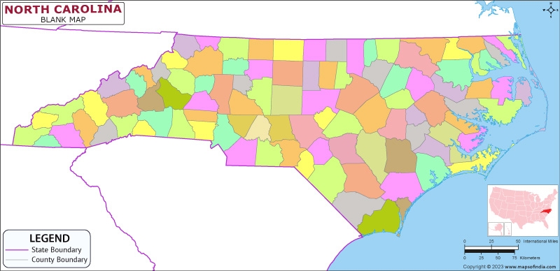 North Carolina Blank Map Outline Map Of North Carolina North Carolina Blank Map Outline Map Of North Carolina