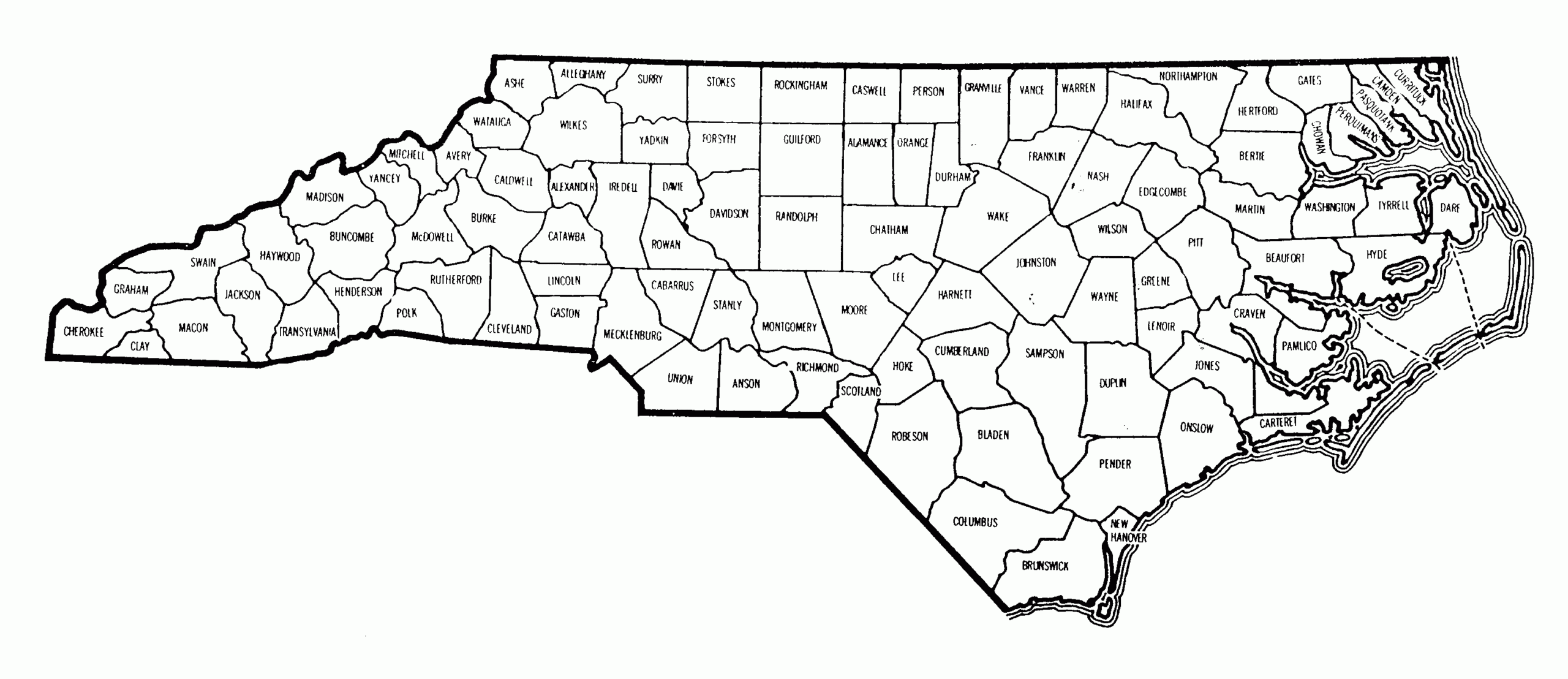 North Carolina Printable Map North Carolina Printable Map