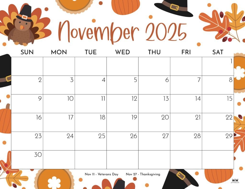 Blank November 2025 Calendar Printable Turkey Blank November 2025 Calendar Printable Turkey