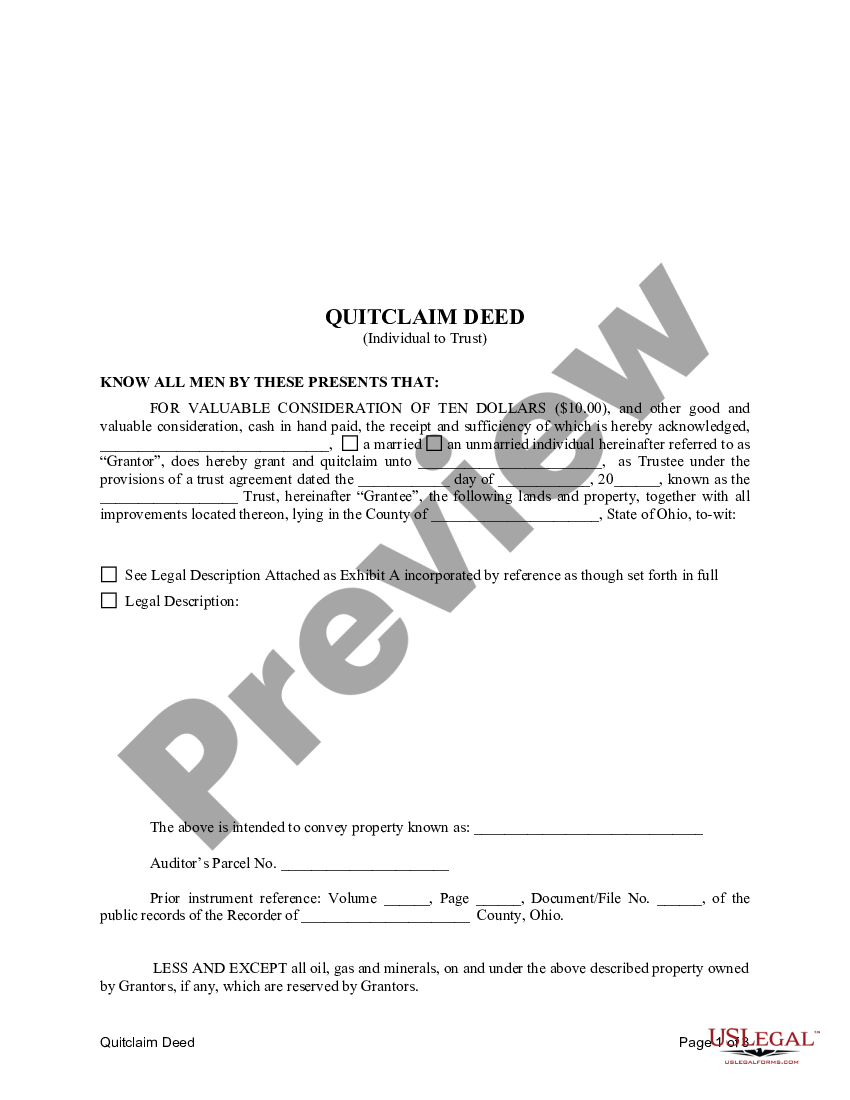 Ohio Quit Claim Deed Form Word US Legal Forms Ohio Quit Claim Deed Form Word US Legal Forms