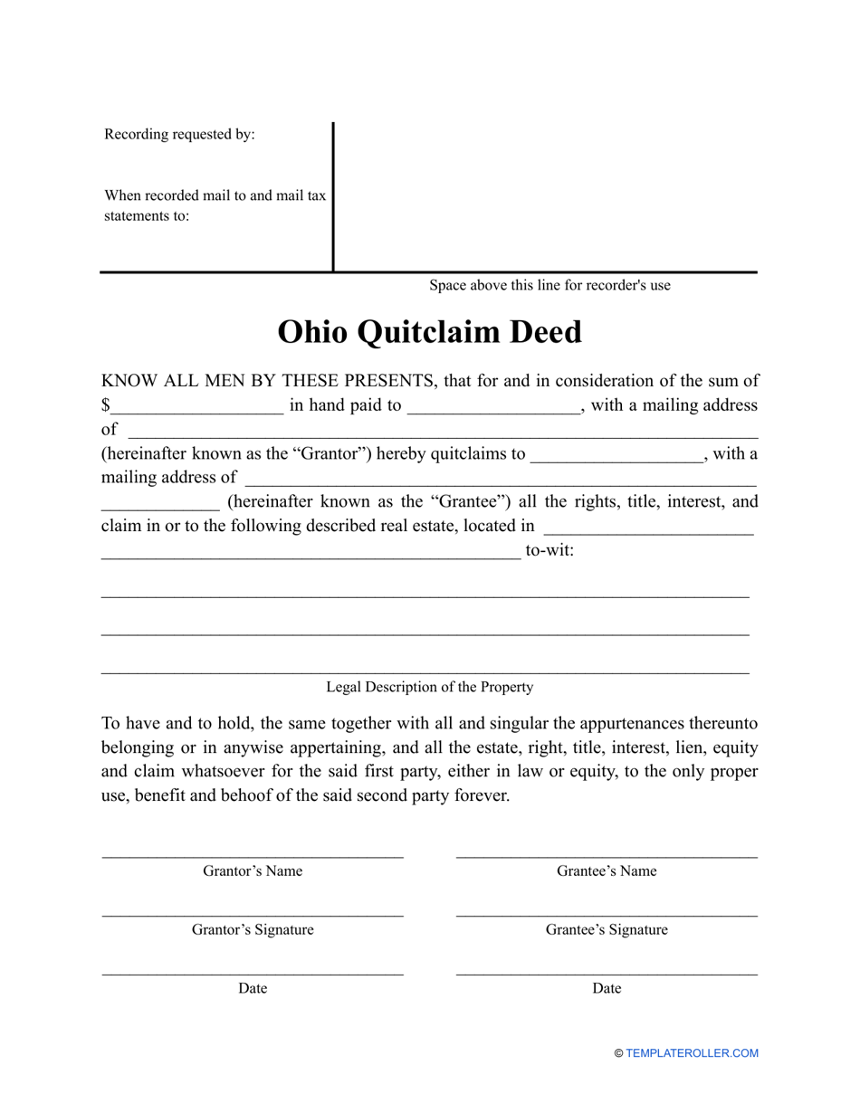 Ohio Quitclaim Deed Form Fill Out Sign Online And Download PDF Ohio Quitclaim Deed Form Fill Out Sign Online And Download PDF
