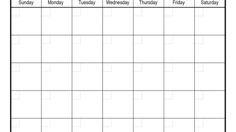 Blank Monthly Calendar Printable One Month - Printable Free Templates