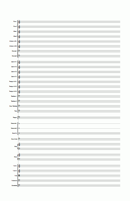Orchestral Score Paper StaffPaper