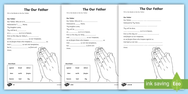 Our Father Fill In The Blank Activity Resource Twinkl Our Father Fill In The Blank Activity Resource Twinkl