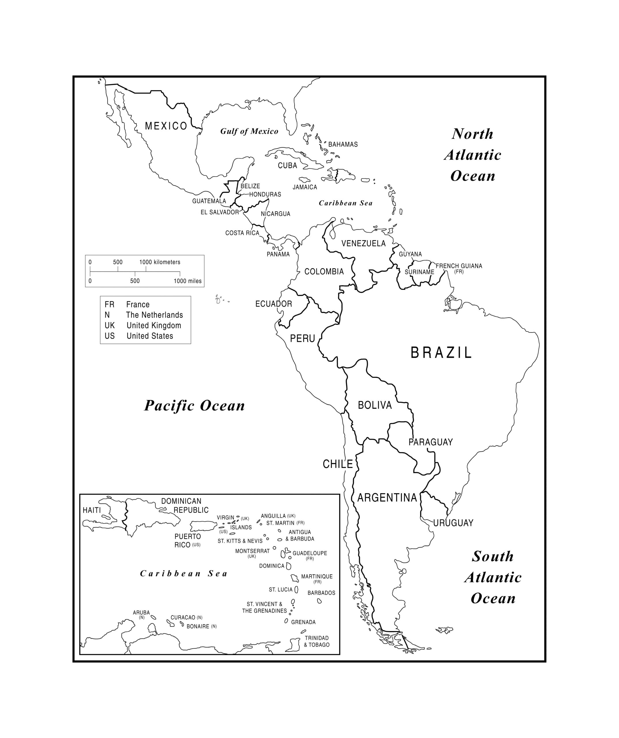 Outline Latin America Map Coriss Cherilynn
