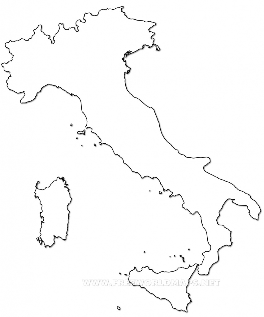 Outline Map Of Italy With Regions Coloring Page Free Printable 