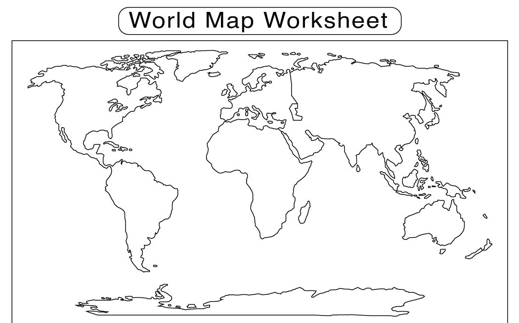 Outline Map Of The World Continents And Oceans George D Griffin