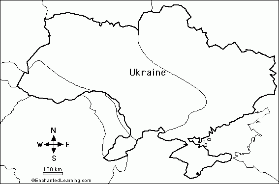 Blank Printable Map Legend Ukraine Landforms