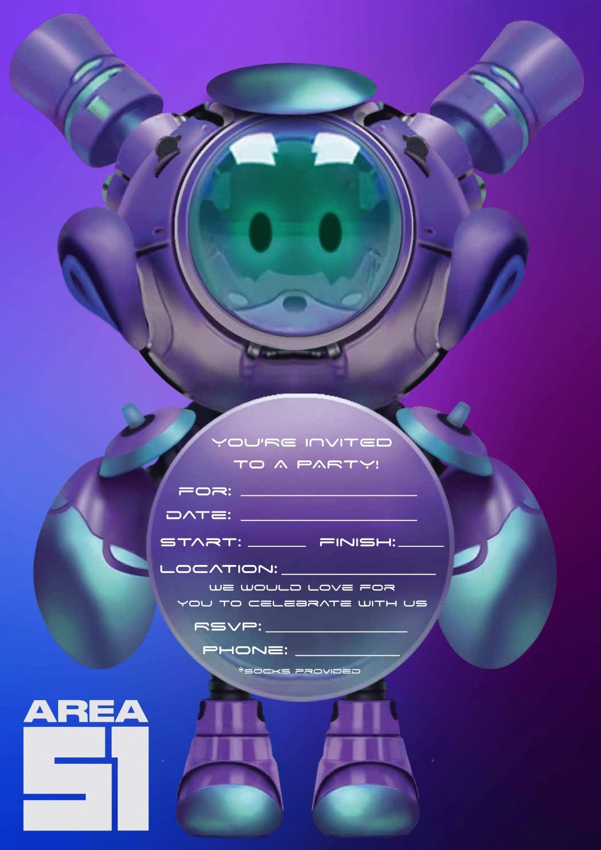 Party Invitations Area 51 Family Entertainment Centre