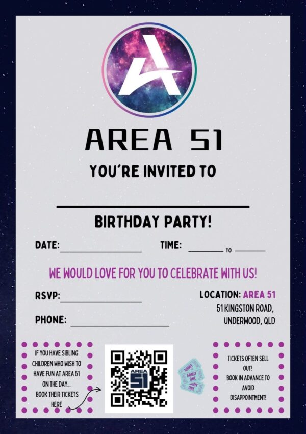 Blank Party Invitations Printable For Area 51