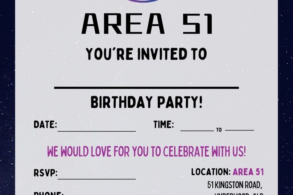 Party Invitations Area 51 World