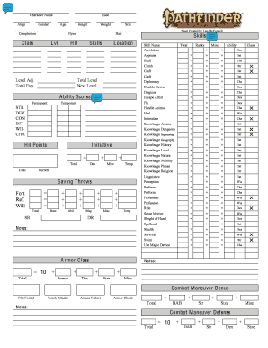 Pathfinder Character Sheet Neceros