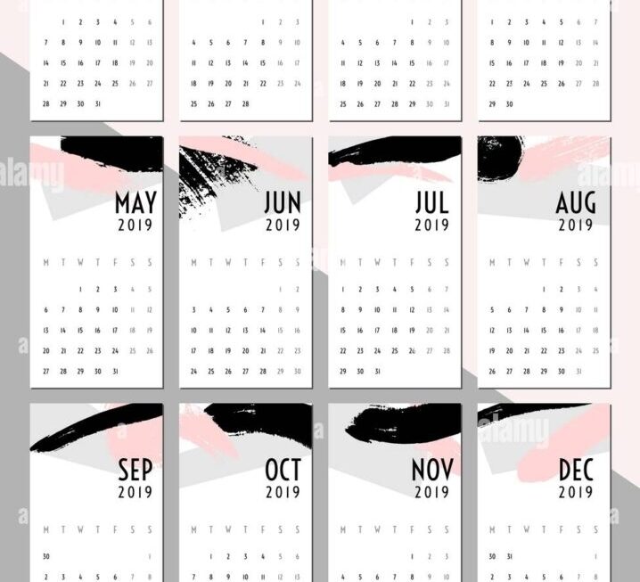 Pink And Black Printable Blank Calendar 2025 Calendar Printable