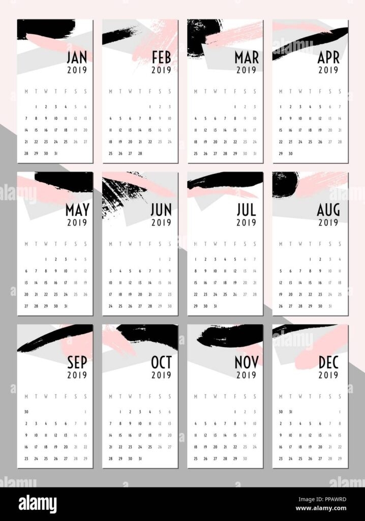 Pink And Black Printable Blank Calendar 2025 Calendar Printable