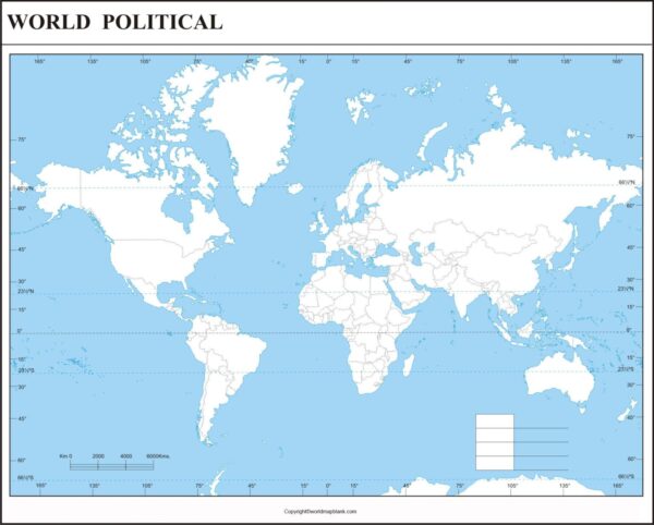 Printable Blank Political Map Of World