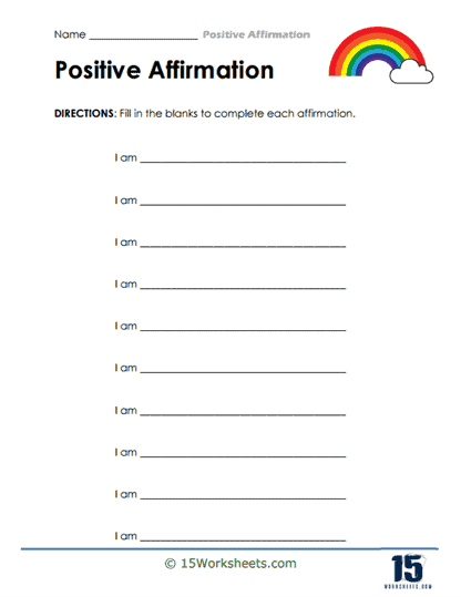 Positive Affirmations Worksheets 15 Worksheets Positive Affirmations Worksheets 15 Worksheets