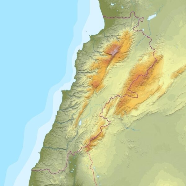 Blank Physical Map Of Lebanon Printable