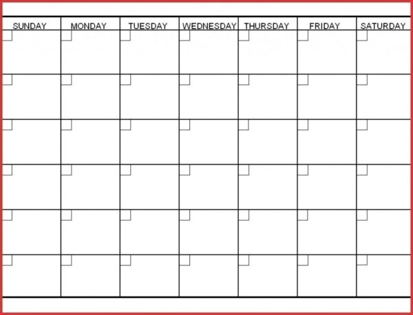 Free 12 Week Blank Calendar Printable