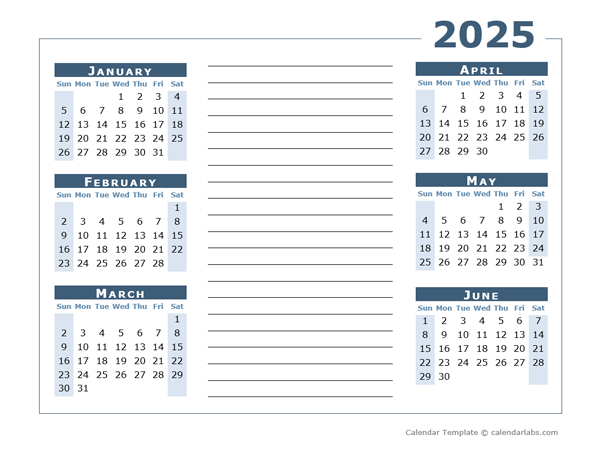 Printable Blank Monthly Calendars 2025 8 2025