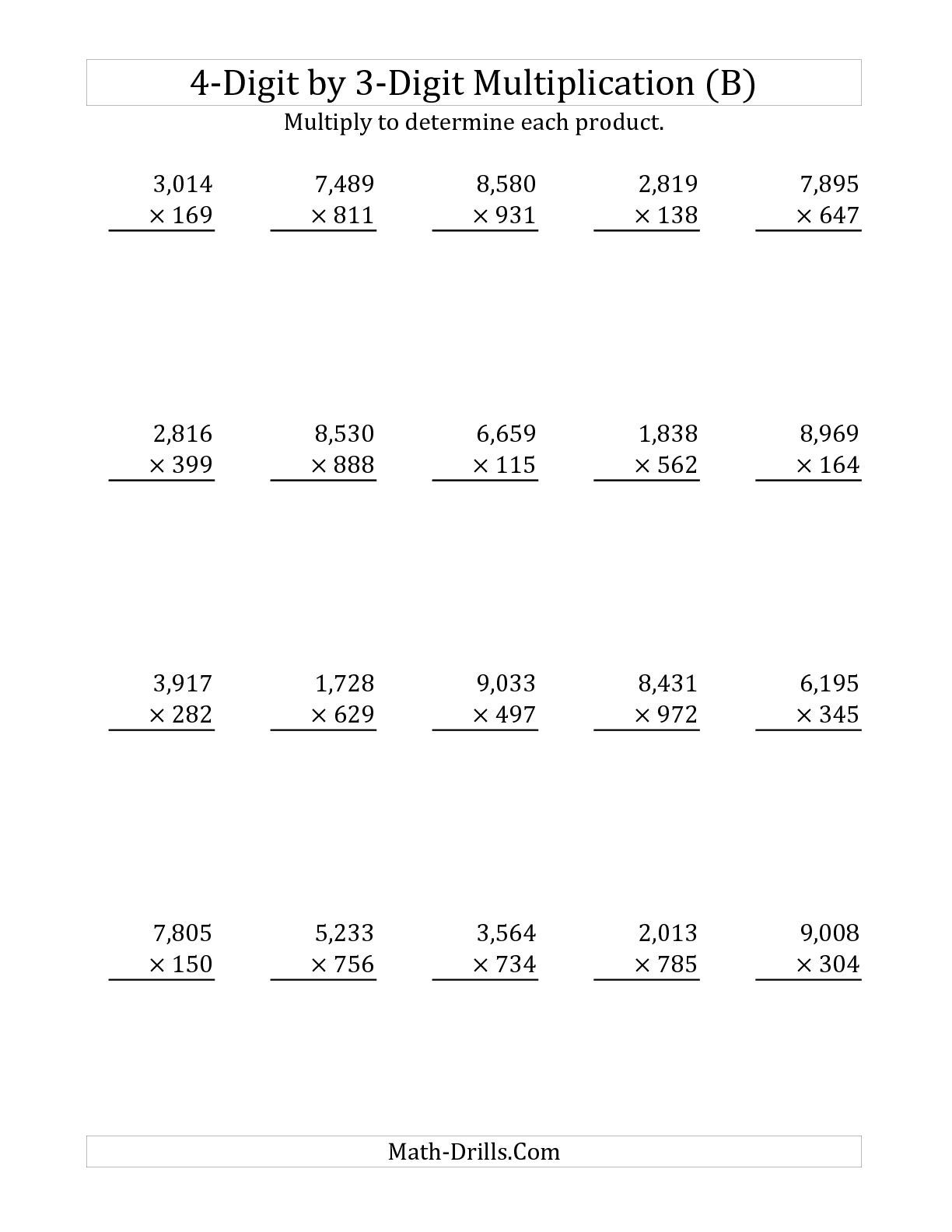Printable 3 Digit Multiplication Worksheets Printable 3 Digit Multiplication Worksheets