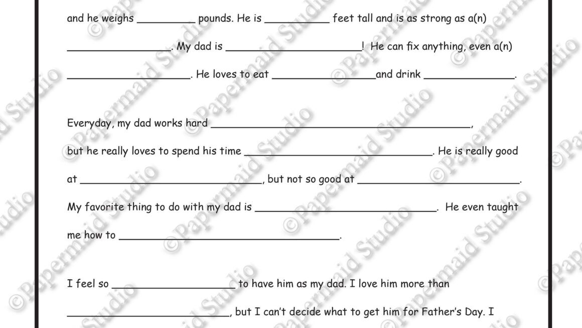 PRINTABLE All About My Dad Fill In The Blank Gift Funny Etsy