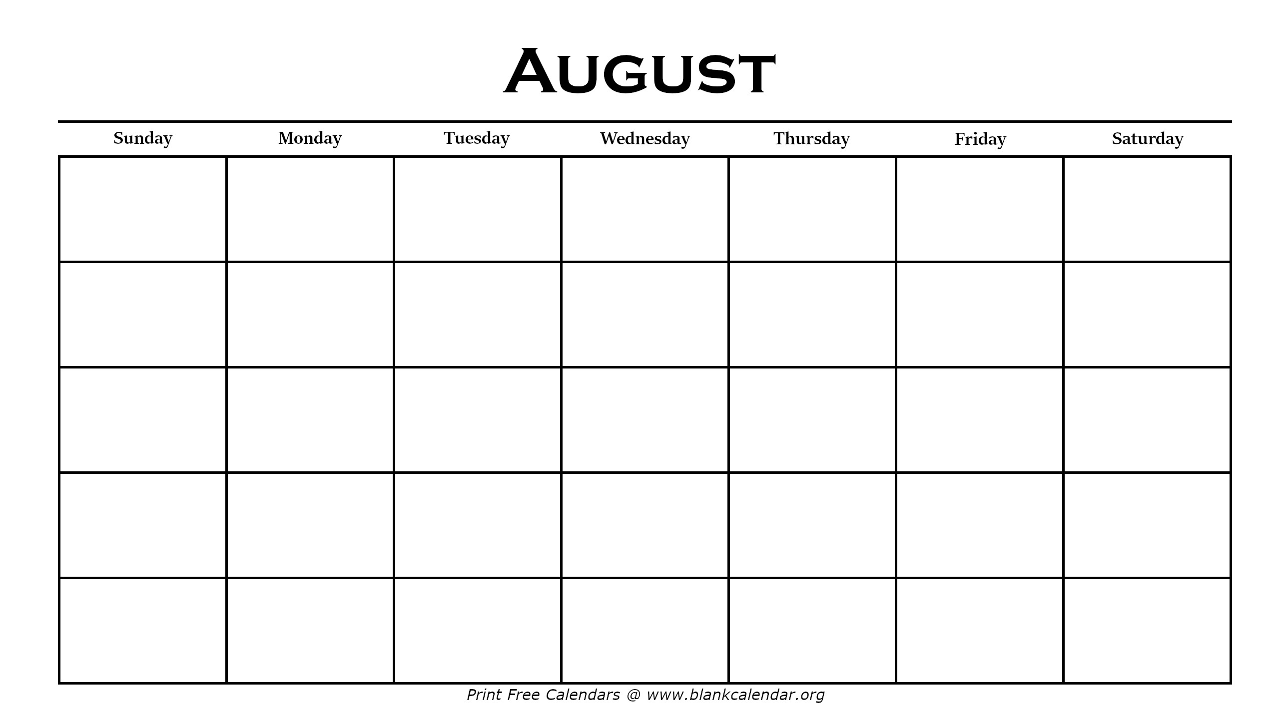 Printable August Calendars Blank Calendar Printable August Calendars Blank Calendar
