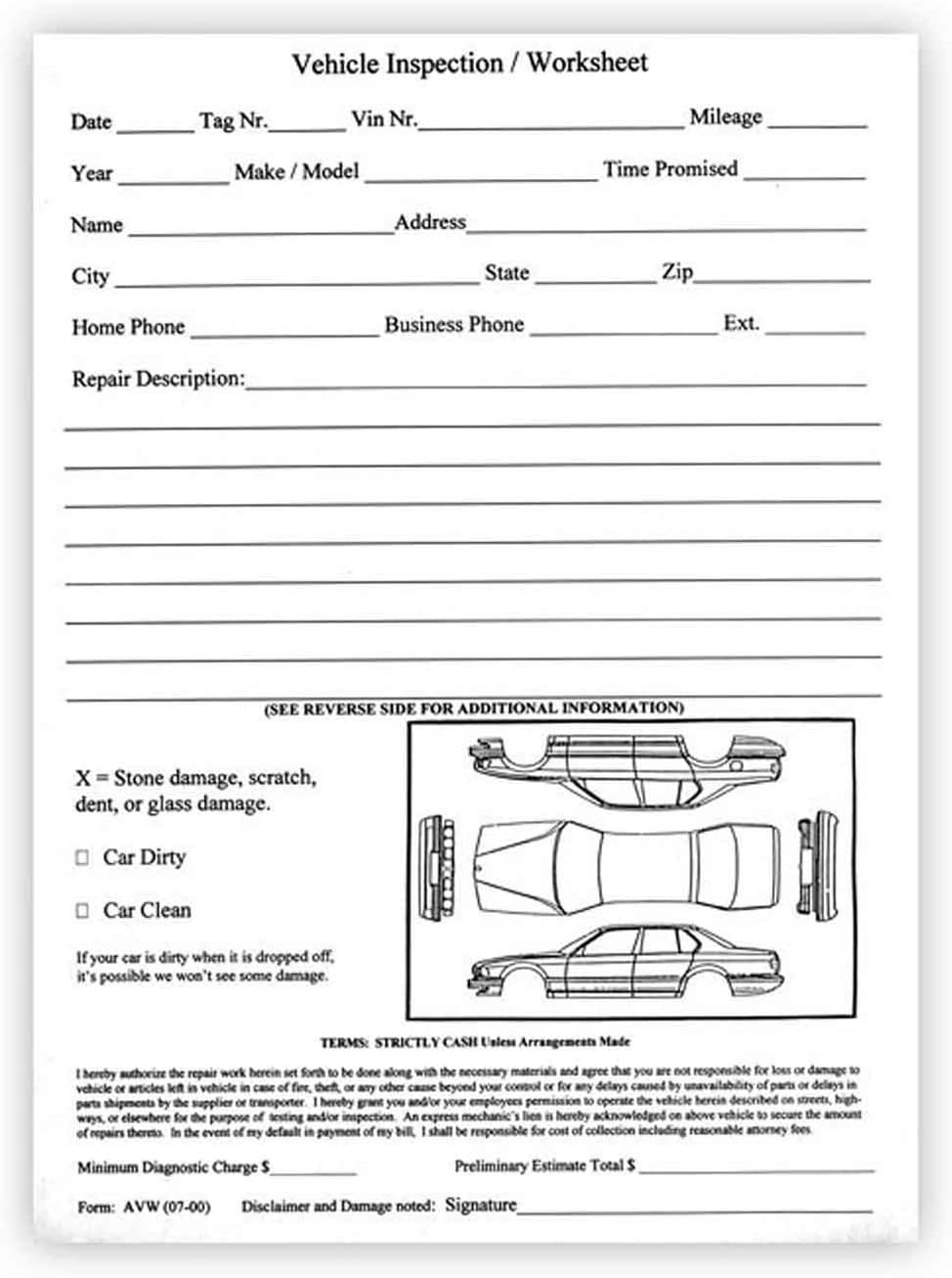 Blank Printable Forms For Automotive Service Companies Blank Printable Forms For Automotive Service Companies