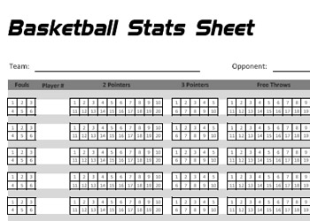 Printable Basketball Score Sheet Template
