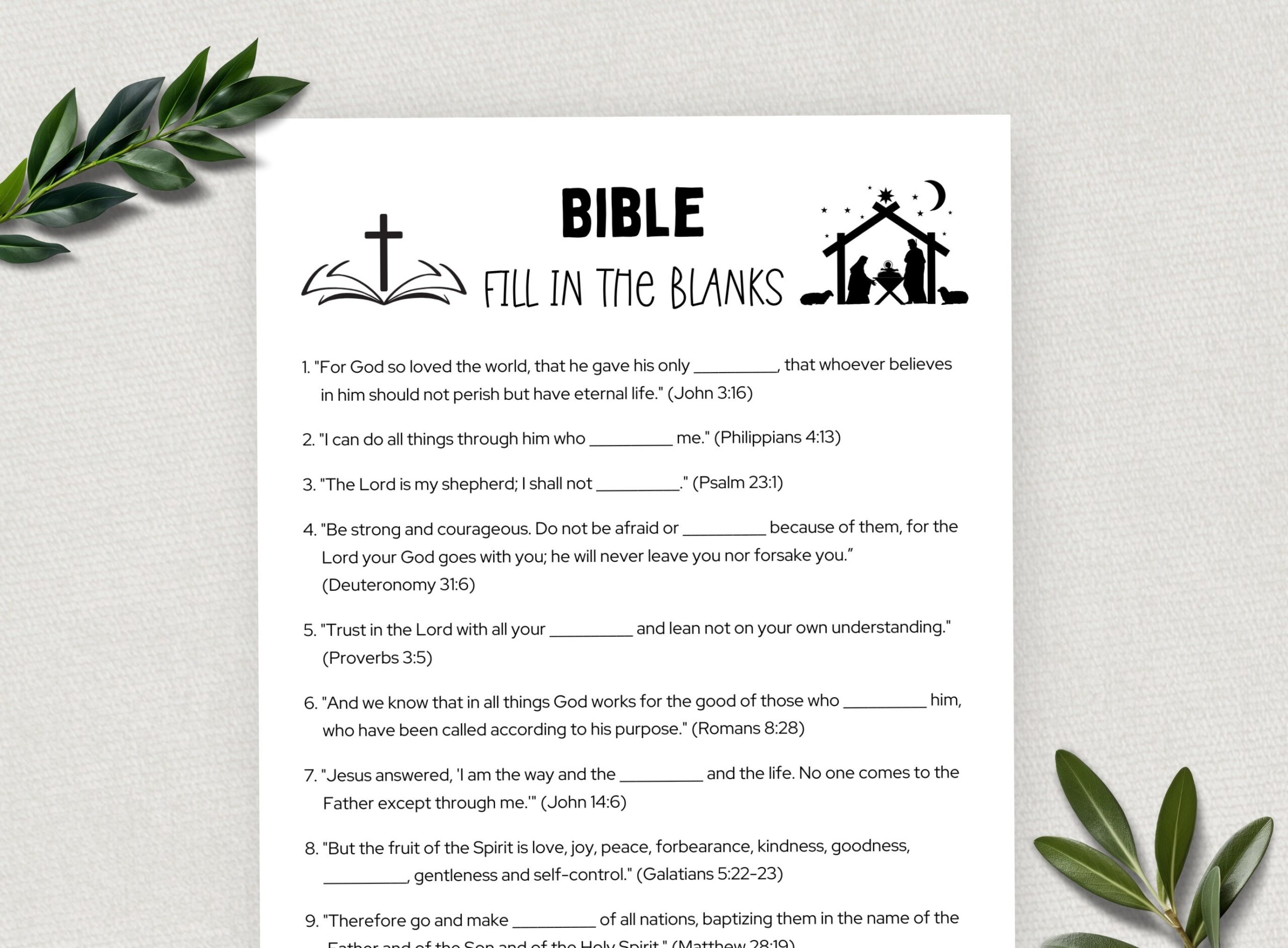Printable Bible Fill In The Blanks Bible Games Fun Christian Youth 
